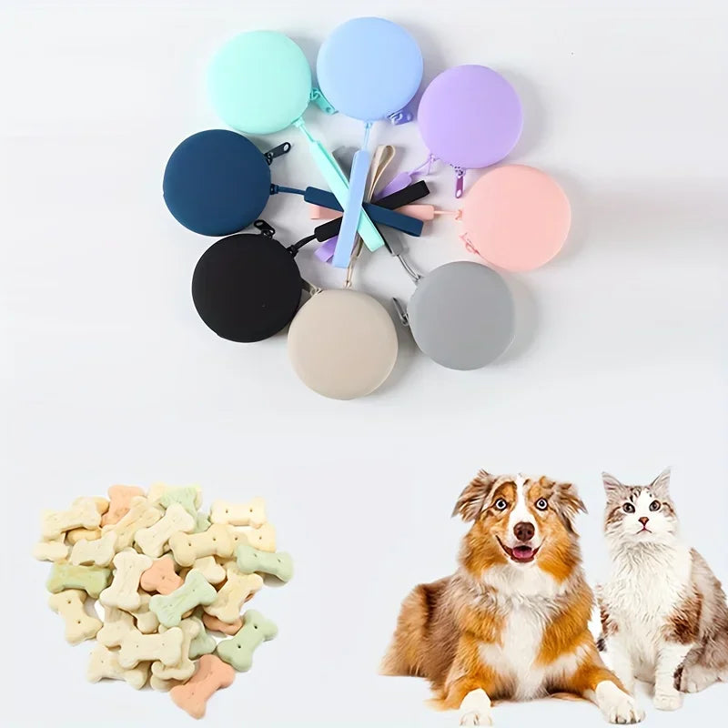 🐾 Silicone Pet Treat Pouch – Portable Training Snack Bag