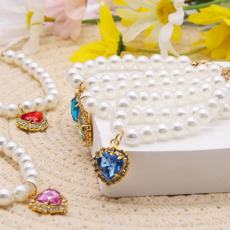 🐱 Elegant Pearl Cat Collar – Adjustable Cute Necklace for Kittens