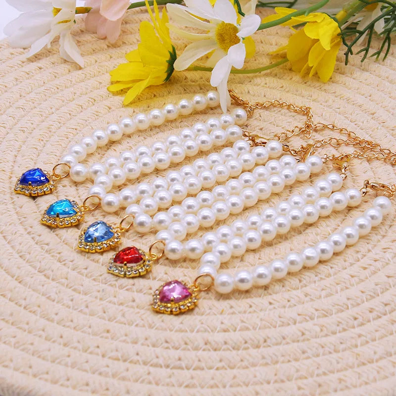 🐱 Elegant Pearl Cat Collar – Adjustable Cute Necklace for Kittens