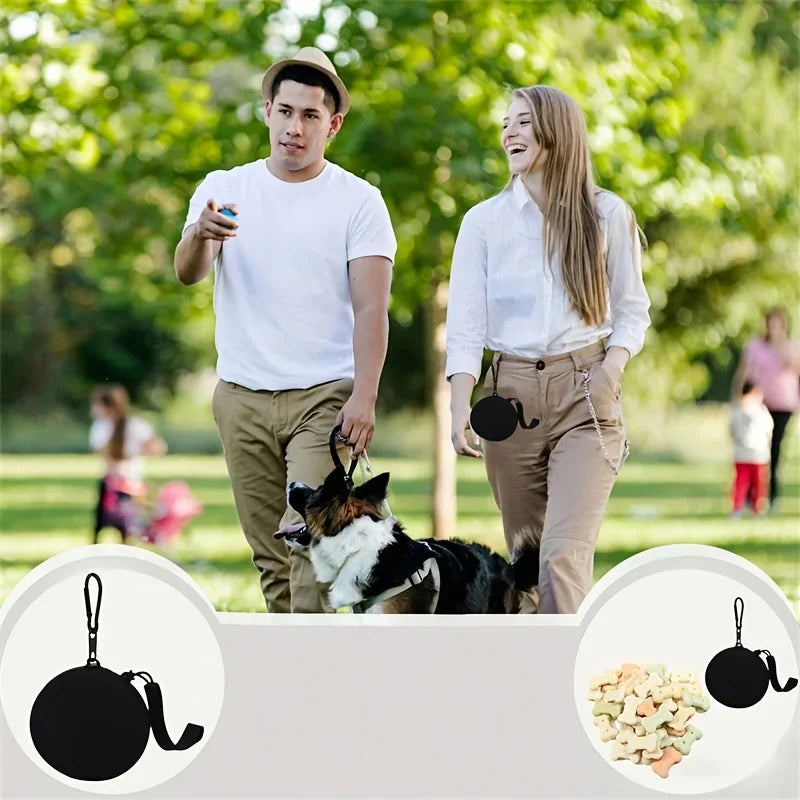 🐾 Silicone Pet Treat Pouch – Portable Training Snack Bag