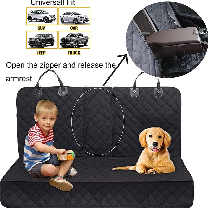 🐶 Universal Dog Car Seat Cover – Waterproof Pet Rear Seat Protector