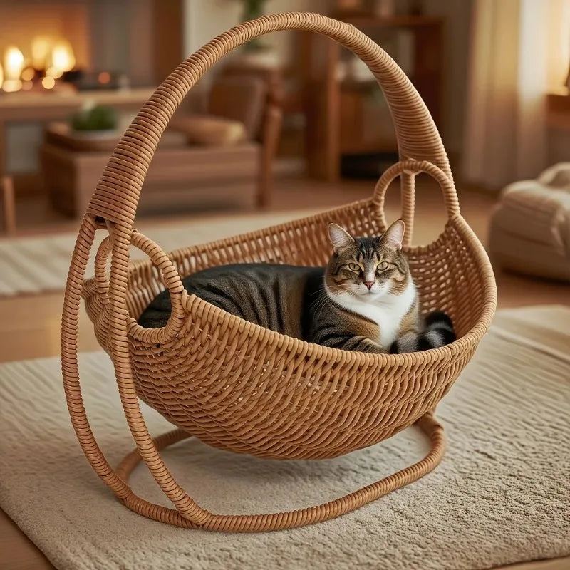 🐱 Cozy Indoor Cat Hammock Bed with Bracket