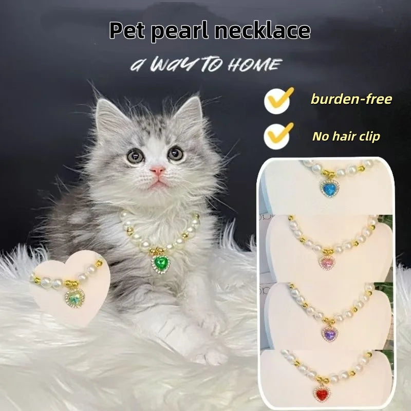 👑 Princess Pearl Pet Collar – Elegant Jewelry for Cats & Dogs