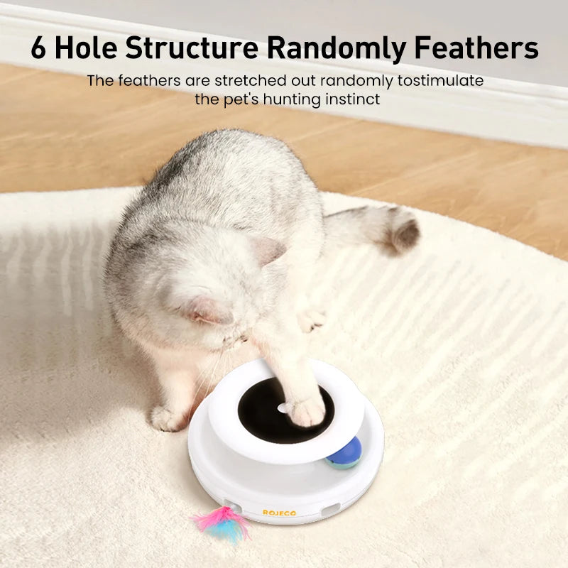 🐱 Smart 2-in-1 Automatic Cat Toy – Interactive Feather & Rolling Ball