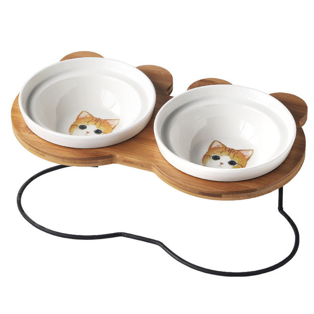Bowl Holder for Cat Food and Water